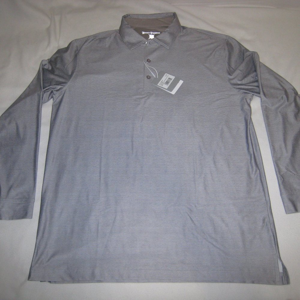 Hickey Freeman Men's Active Stretch UPF Wicking Long Sleeve Golf Polo Shirt  L